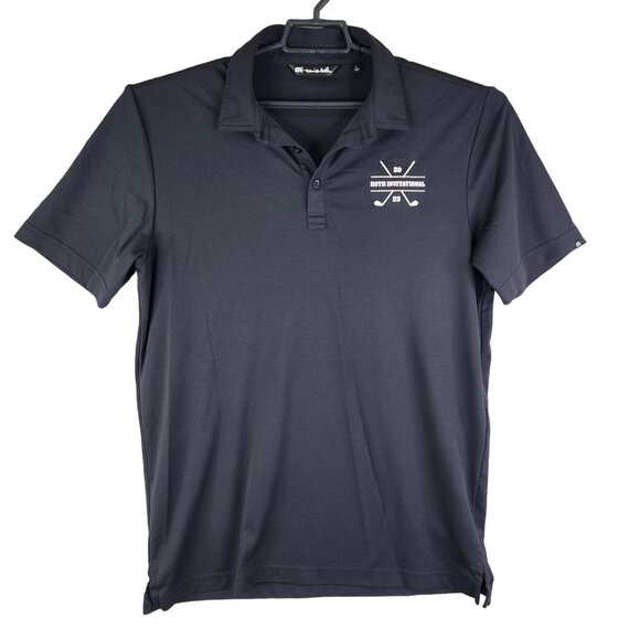 Mens Travis Mathew Black Polo Shirt Golf Short Sleeve Size L - Picture 1 of 11